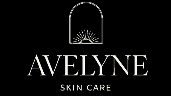 Avelyne Skin Care logo on a black background