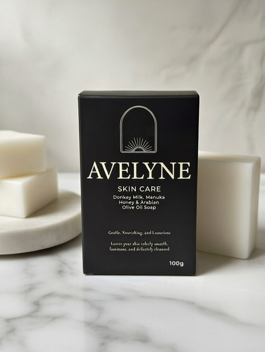 Avelyne Skincare – Donkey Milk, Manuka Honey & Arabian Olive Oil Soap 100g